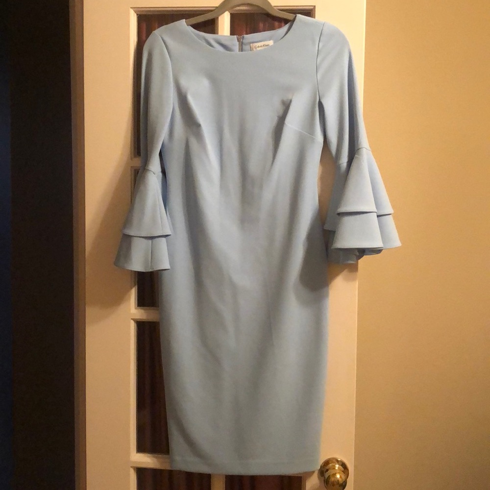 Bell Sleeve Calvin Klein stretchy Dress